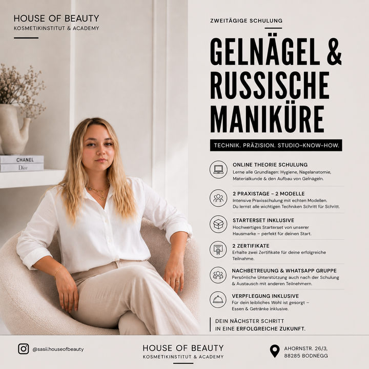 GELNÄGEL & RUSSISCHE MANIKÜRE ||  2 Tage Basisschulung  inkl. Starterset