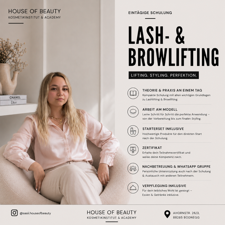 Lash - & Browliftingschulung - 1 Tag inkl. Starterset!